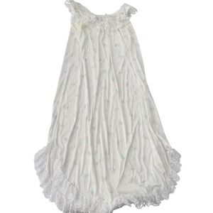 Vintage 90's Vandemere Floral Lace Nightgown Full Length Rose Print Cottagecore